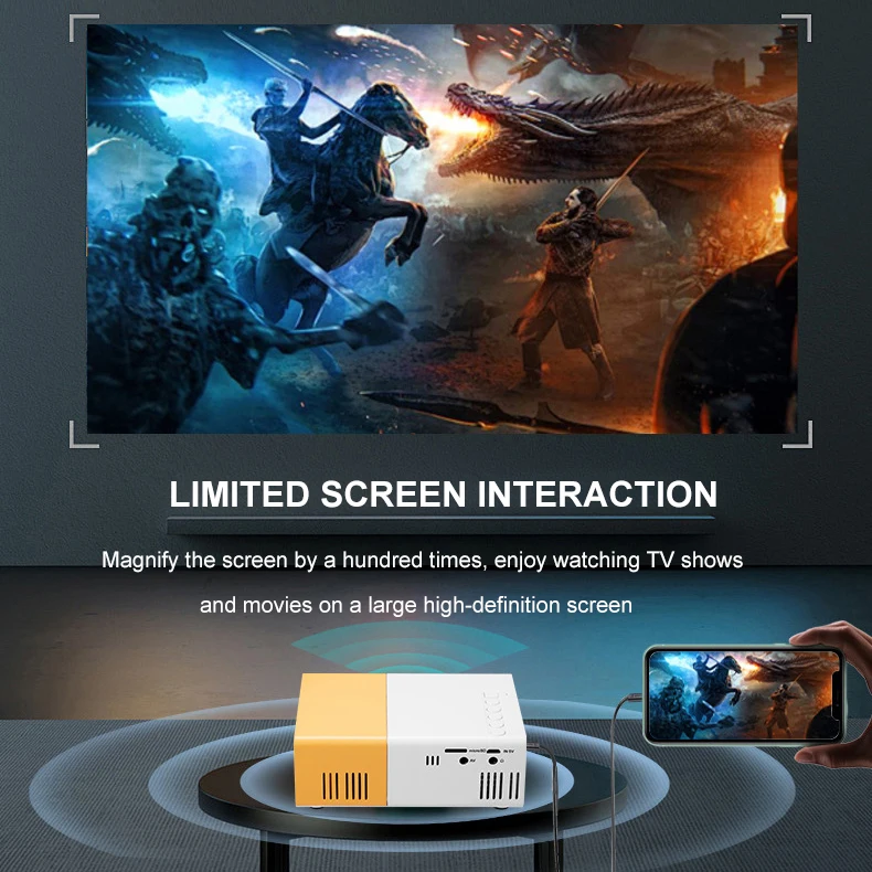 Mini Portable Projector For Home Kids mirroring version connect with phone support 1080p Lcd Small projector