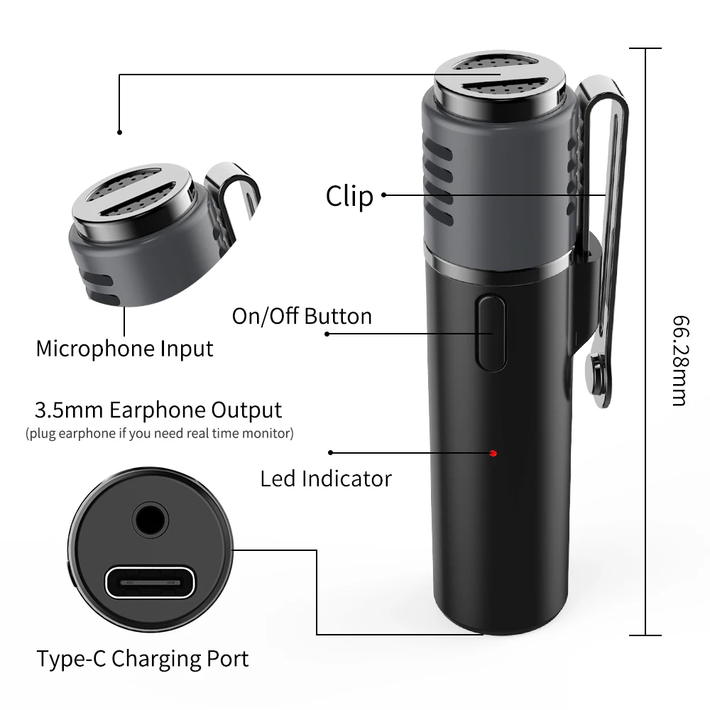  Мини скрытый Портативный Смарт Lavalier отворотом микрофон Bluetooth беспроводной Смартфон питание от