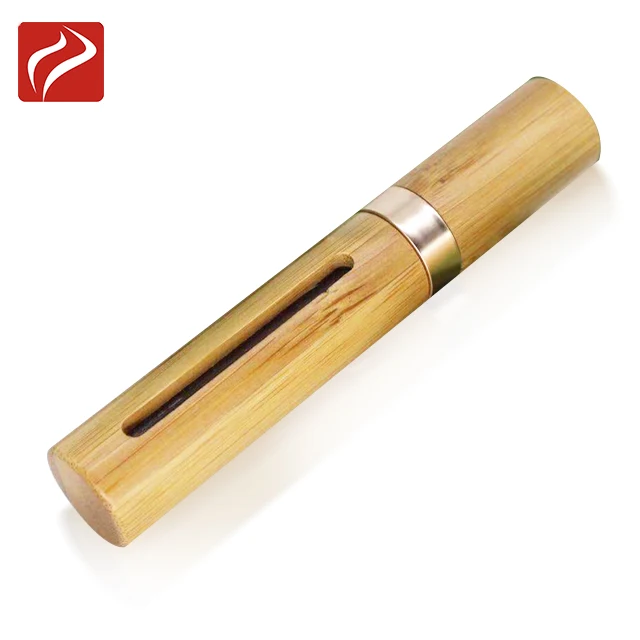 Fancy Bamboo Lip Balm Containers Cosmetic Tube Empty Bamboo Lipstick Tube with Brush