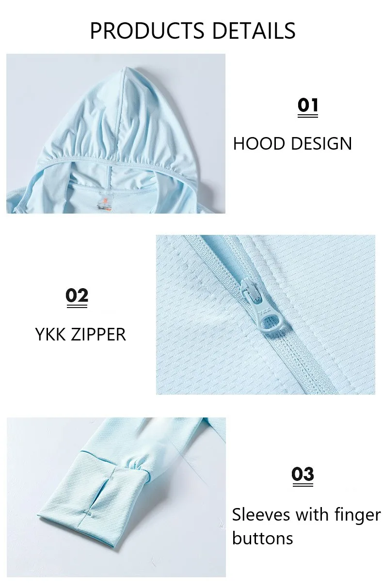 CSP03 UPF50+ loose new knitted hooded sun protection skin fashion clothing cardigan custom printed men rash guard