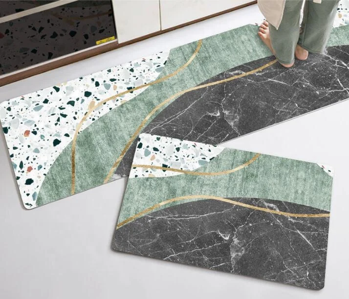 Anti Fatigue Pvc Anti-slip Polyurethane Foam 2pcs set Kitchen Floor Mat Anti-fatigue Comfort Mat For Kitchen