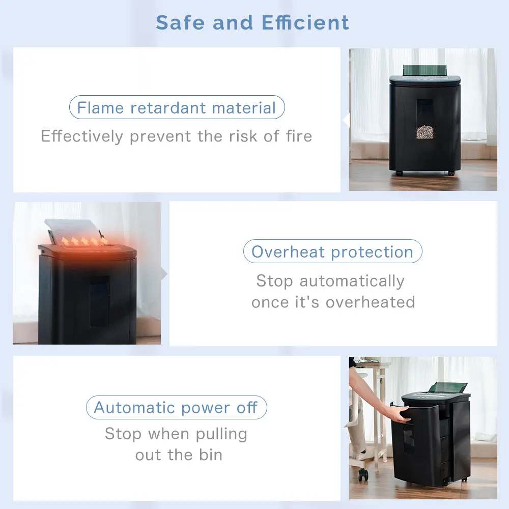 Auto Feed Paper Shredder 150 Sheet Micro Cut Document & Credit Card Quiet Commercial Heavy Duty Shredder with 25L Pull-out Bin