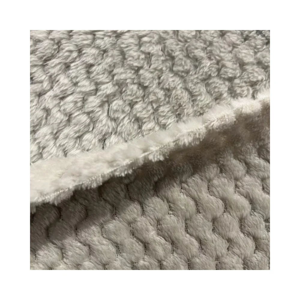 Super Soft two side  Knitted Custom Pattern Jacquard Pineapple Flannel Fleece Plaid Fabric for Blanket