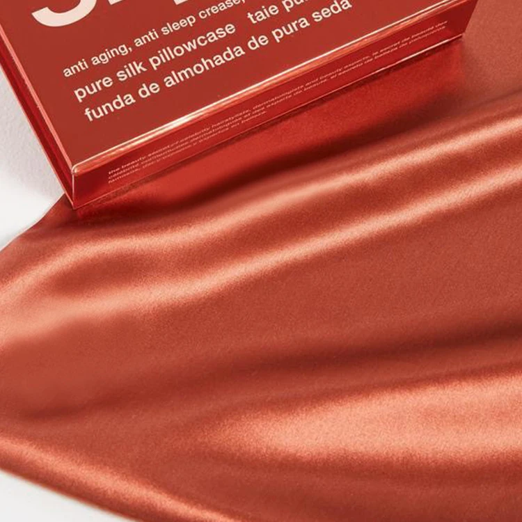 Custom logo 100% mulberry 16mm soft charmeuse silk pillow case woven oeko tex caramel mulberry silk pillowcase zip