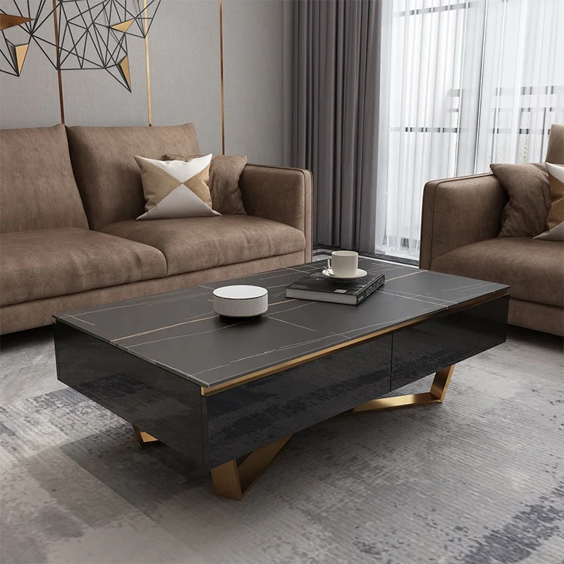 Slate TV Cabinet Combination Modern Simple Living Room Italian Minimalist Retractable TV Cabinet