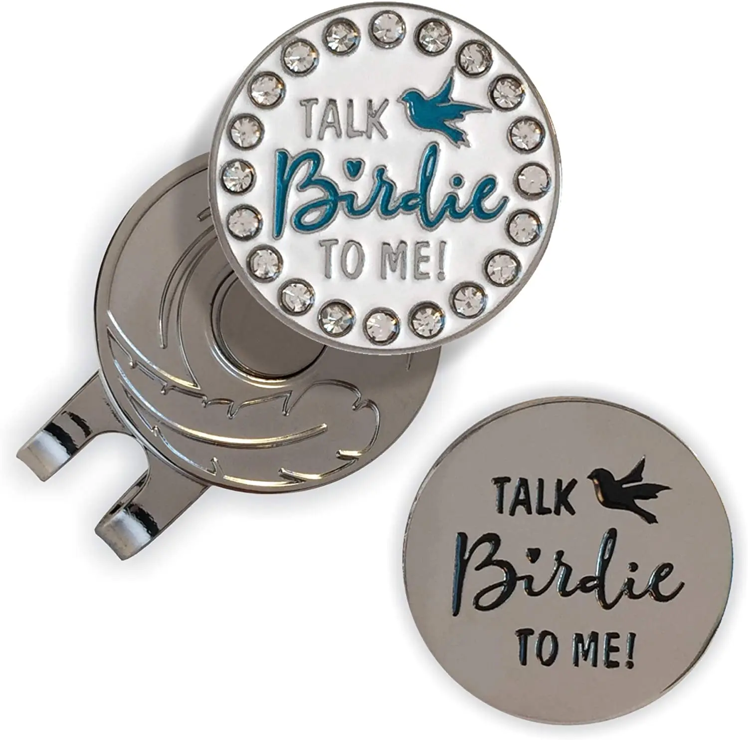 Wholesale custom crystal hat clip magnetic golf ballmark