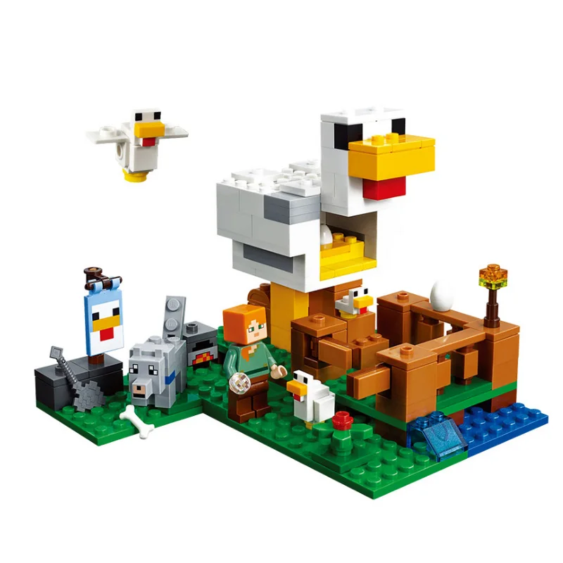 Hot Sales 211Pcs Set My World The Chicken Coop DIY Building Blocks Mini Figure Toys for Kids Gift