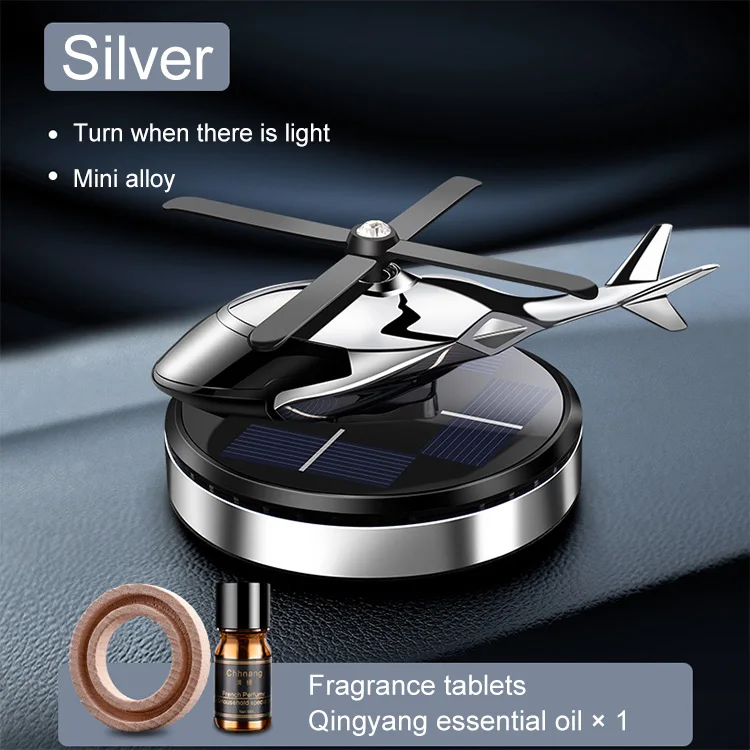 Solar Car Air Freshener Helicopter Propeller Car Fragrance Male Auto Interior Accessories Woman Automobile Perfume Decoration