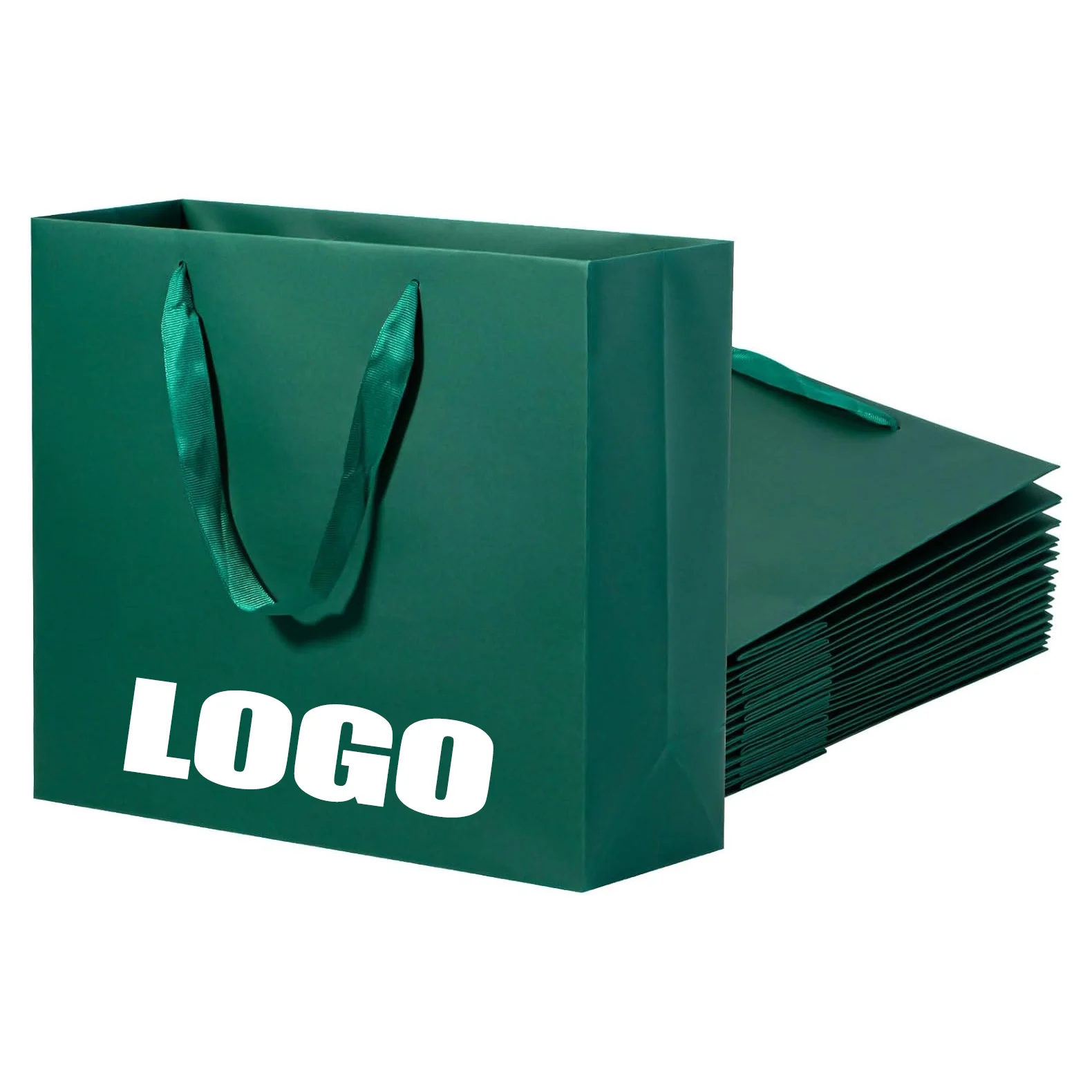 Wholesale Cheap with handle Shopping christmas Famous Brand logo customized high quality gift hard craft paper bags for clothing