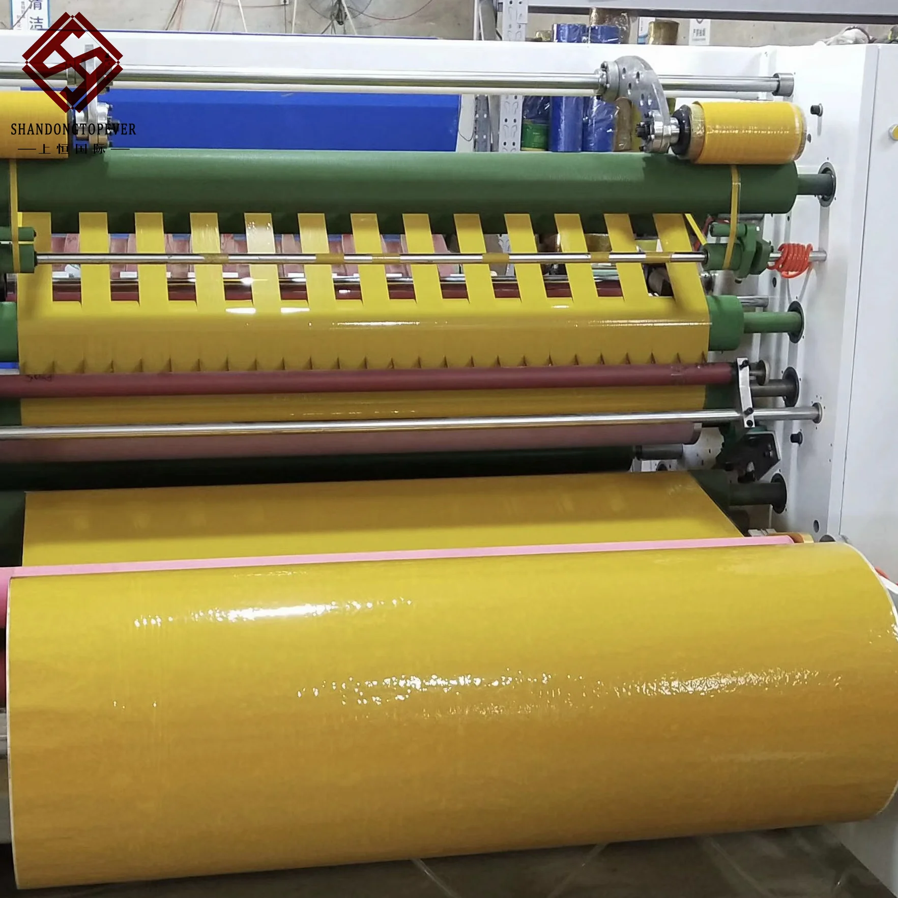 Bopp adhesive jumbo roll Opp/Bopp packing gum tape color jumbo roll adhesive printed tape large roll