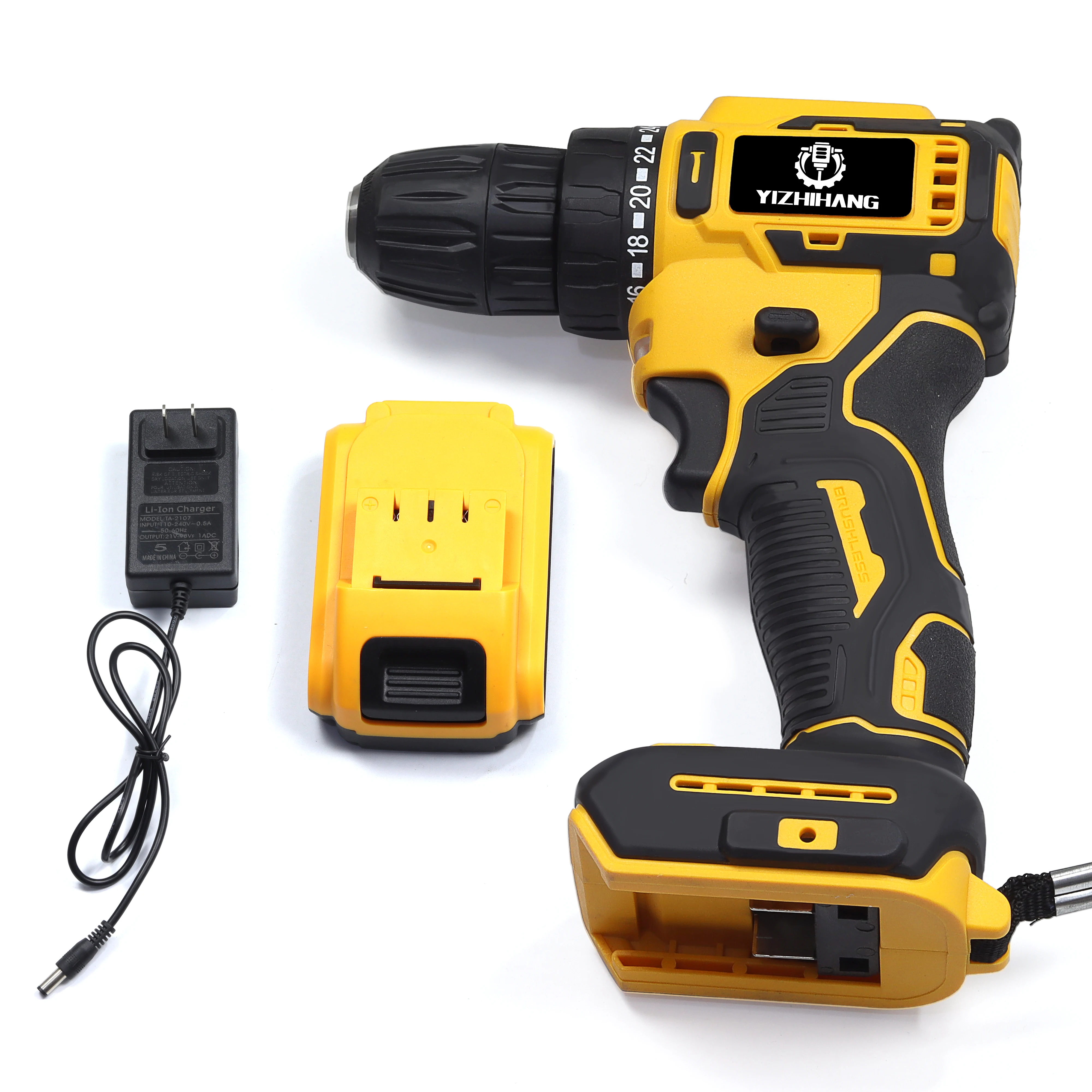 Industrial powerful and durable 20V Battery 13mm Brushless 60N.m max torque Power Drill Set