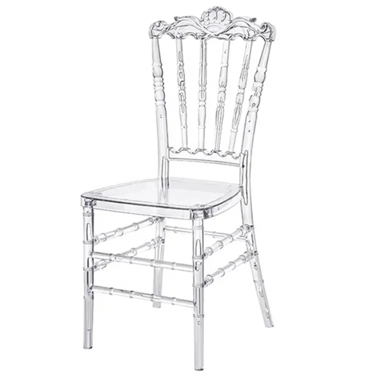 High Quality Crystal Acrylic Resin Wedding Crown Napoleon Chair For Sale