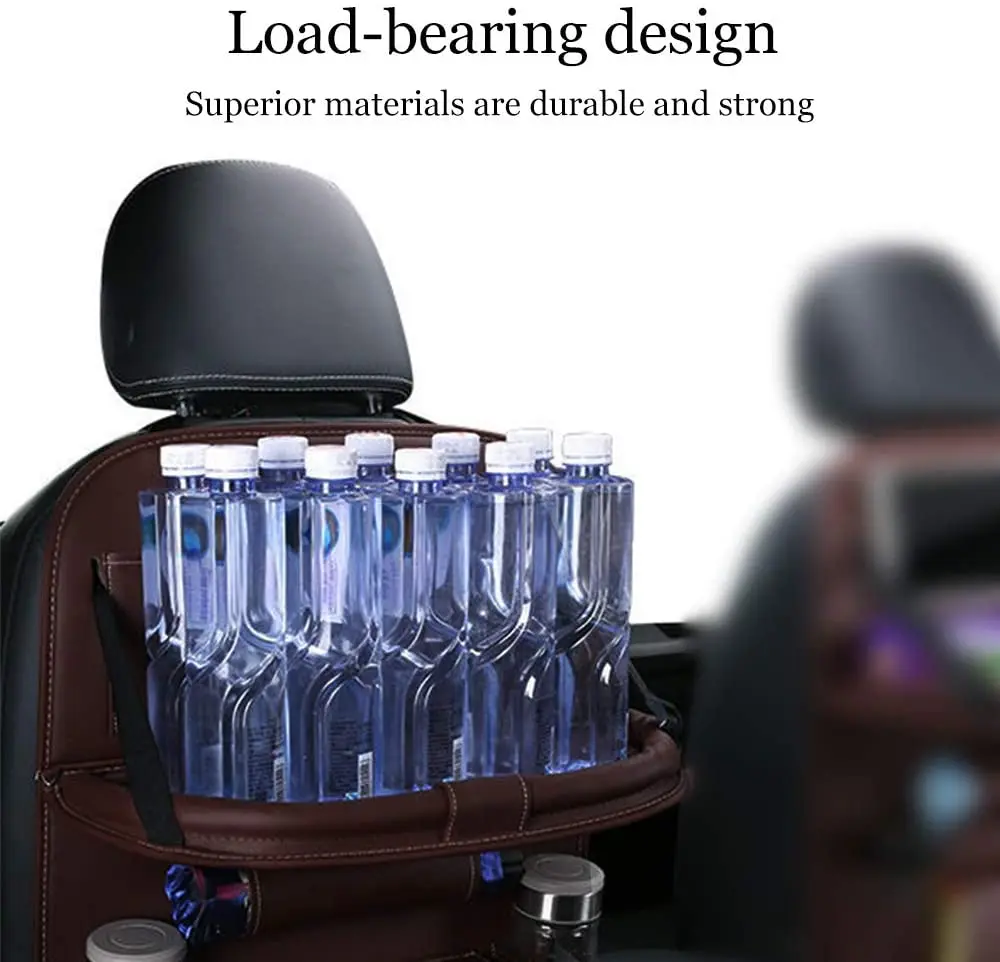 Tray Tablet Holder Tissue Box Auto Back Seat Bag Protector Accessories Car Back Seat Organizer Storage Bag with Foldable Table