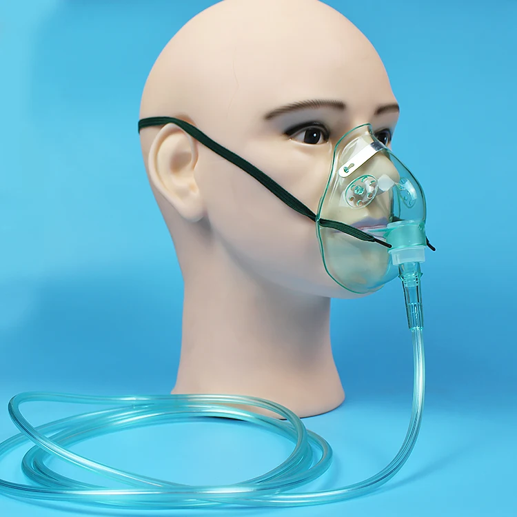 Hotsale High flow surgical grade non allergic medical Oxygen Mask with long flexible tube
