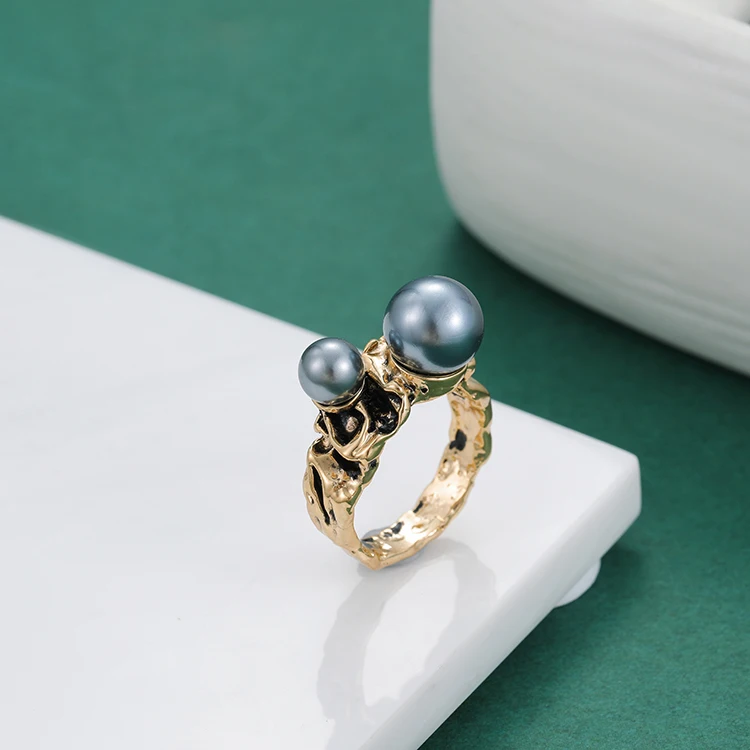 New Design  18k Gold Plated Pearl Ring Jewelry Women Gift Wholesale
