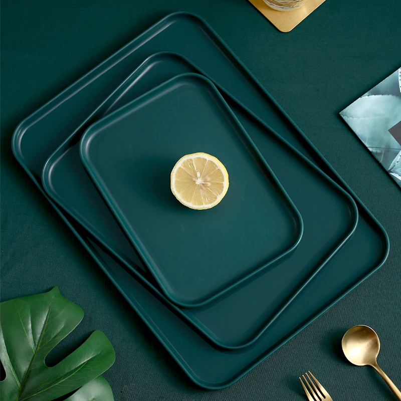 Unbreakable tray 31*22.5cm Restaurant Serving Tray Household  Rectangular Dinner Plate Water Cup Tea  Tray Plastic Fruit dish