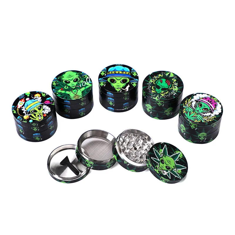 Smoking Accessories 50mm Zinc Alloy Metal Herbal Tobacco Grinder 4 Layers Dry Herb Grinder