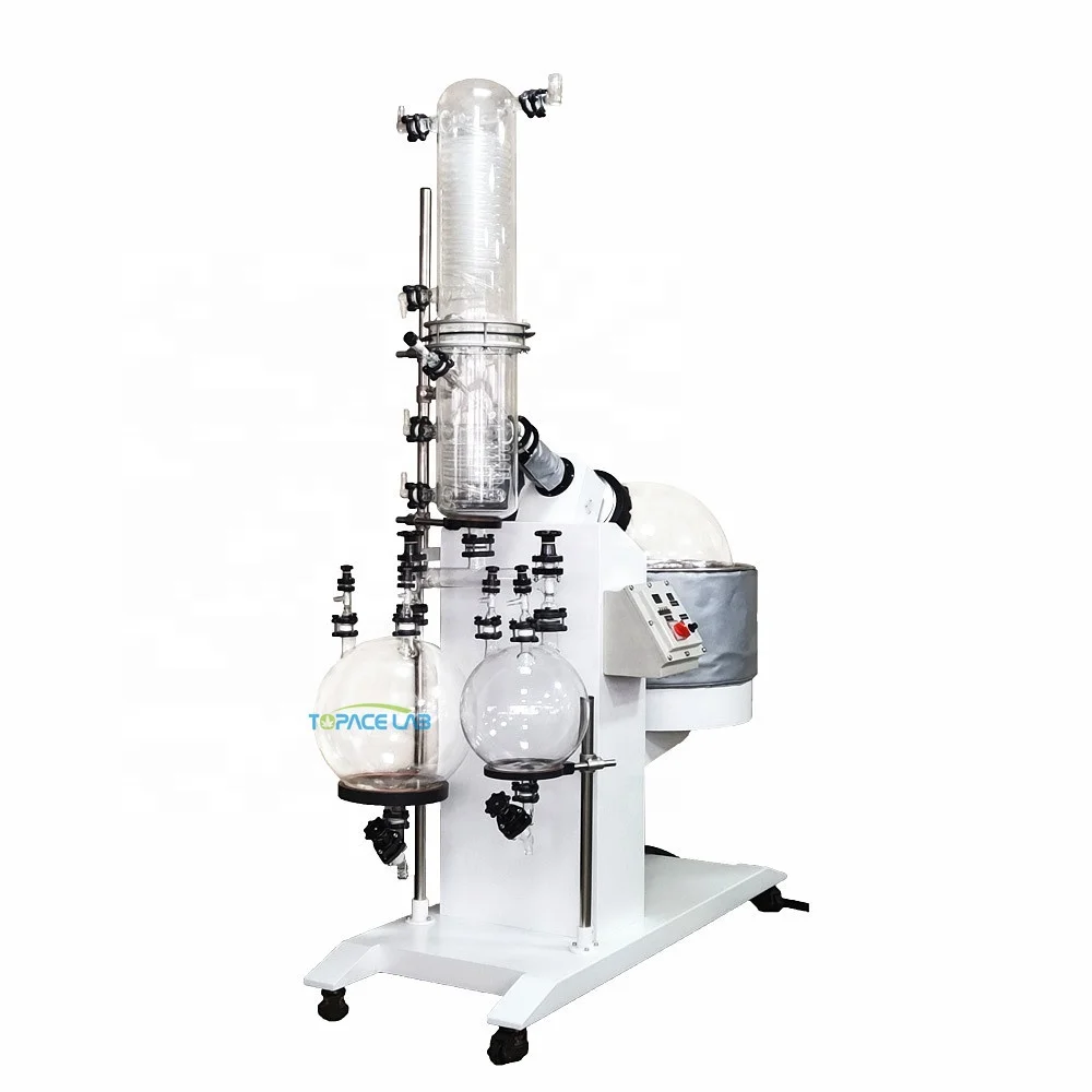 Topacelab 100L Distillation Columns Glass Rotary Evaporator High Vacuum Industrial Distillation for Ethanol