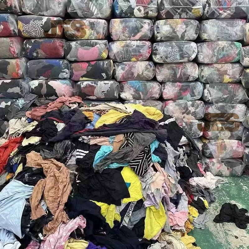 Factory price 100 cotton dark colour cut used T shirt cloth scraps 10KG 25KG 100KG bales of mix rags for sale