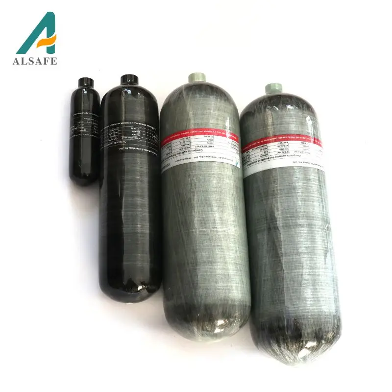 ALSAFE OEM CE Certified Carbon Fiber Composite Cylinder 300bar Aluminium Air Tank with Customizable Labels Factory Sale