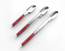 Custom Food Clip Tong Utensils Stainless Steel 3pcs BBQ Kitchen Tongs Set Tongs For Cooking