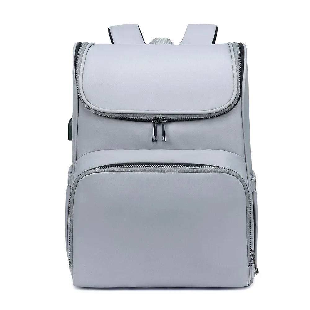 2021 new double shoulder large capacity mummy bag simple crib mother baby backpack multi functional folding diaper bag