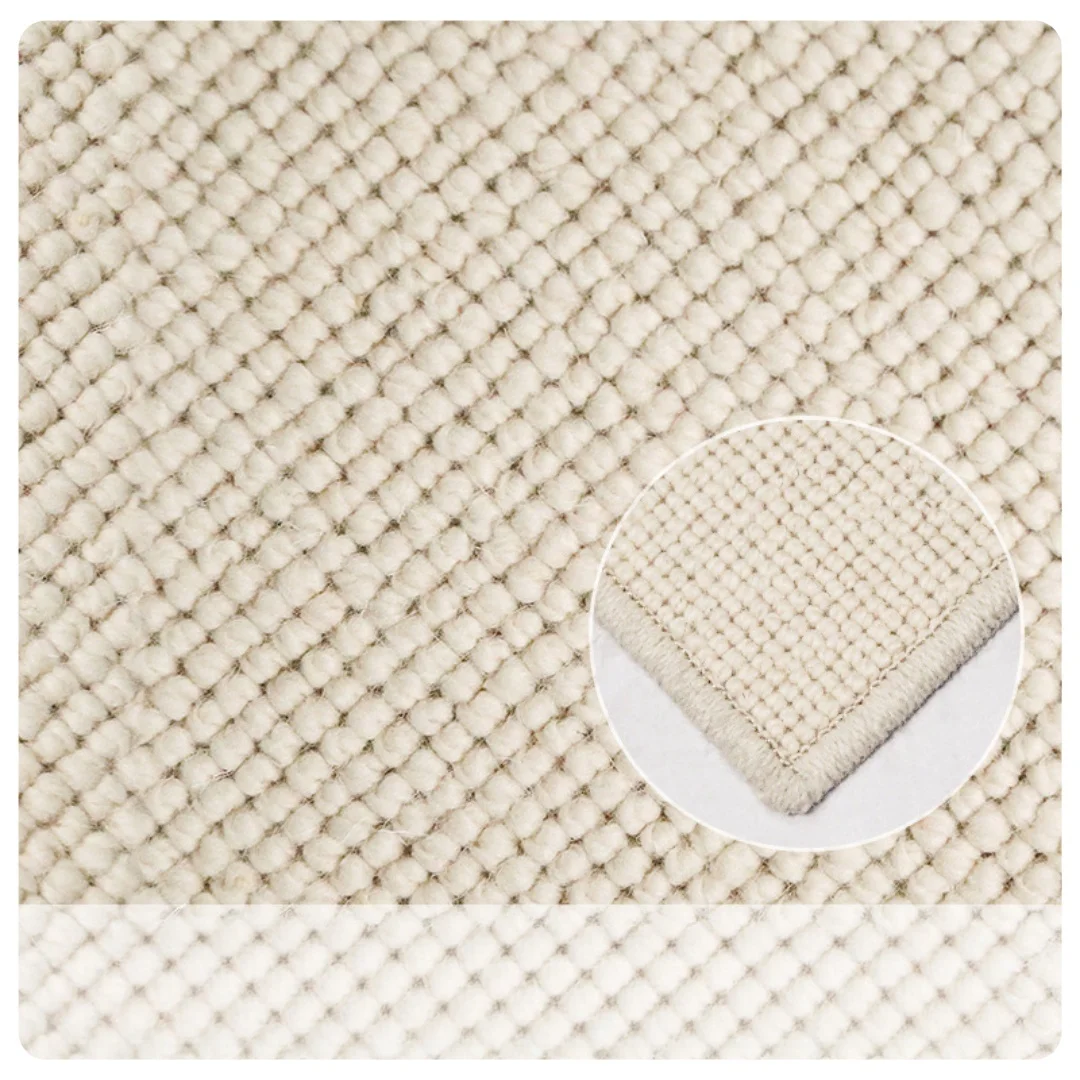 High Quality Heavy Wool Carpet Rug 7mm 2900gsm Plain Colour-B Wool Woven Double Sided Texture Braided Carpet