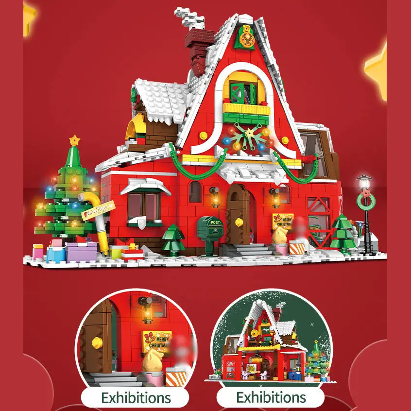 WOMA TOYS C0276 Festive Kids Christmas Play Set DIY Christmas House with Assemble Toy Set