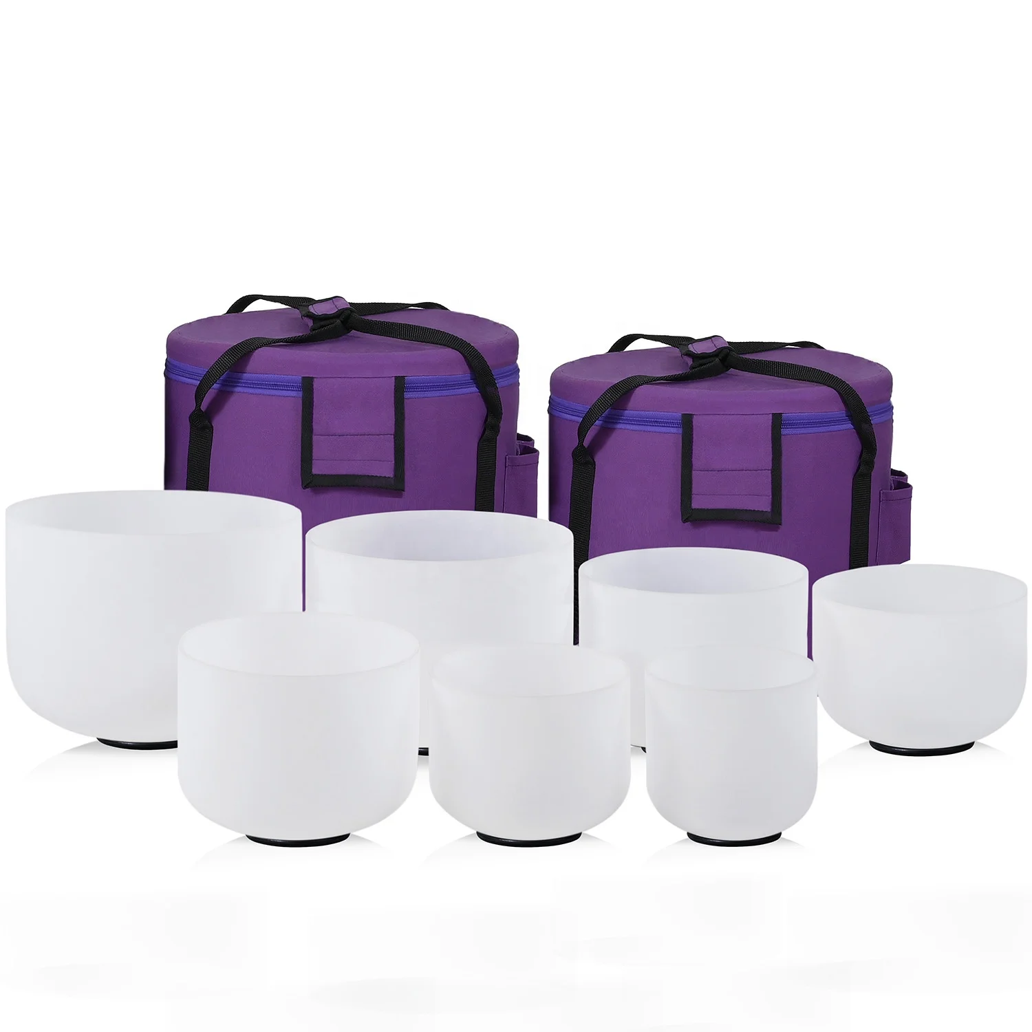 SUCCESS 432/440hz White Frosted Sound Bowl Set Meditation Singing Healing Perfect Pitch Crystal Singing Bowl