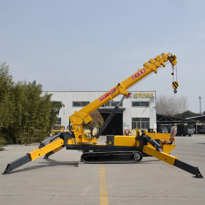 sitong 3 ton mini telescopic spider lifting crawler crane for sale
