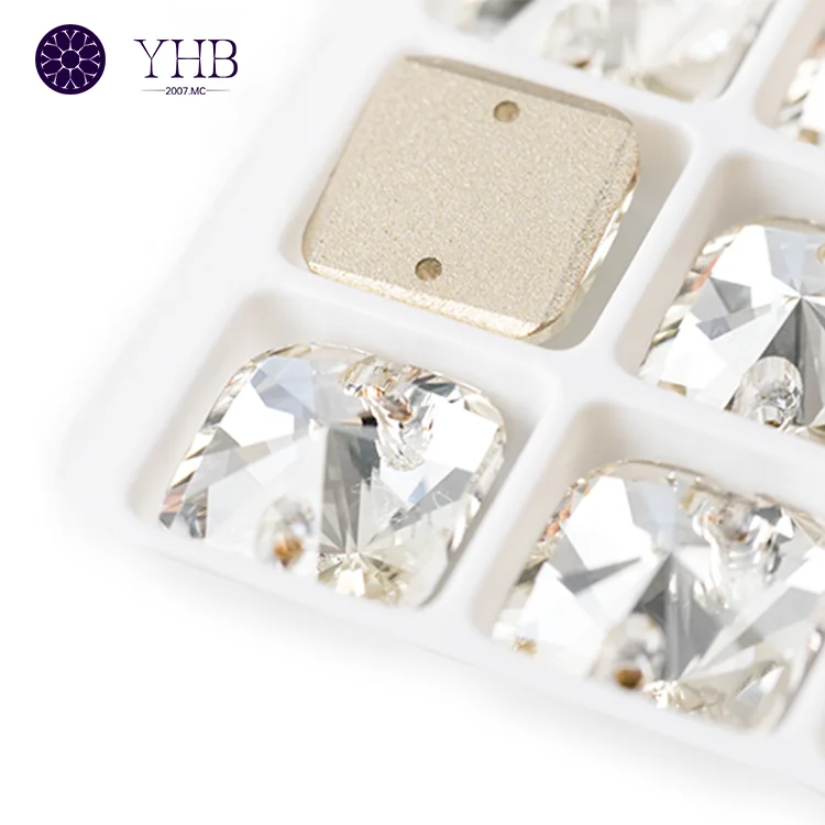 Manufacturer Hot Selling Bulk Rhinestones Wholesale Sew-On Stone Flatback Glass Square Rhinestones
