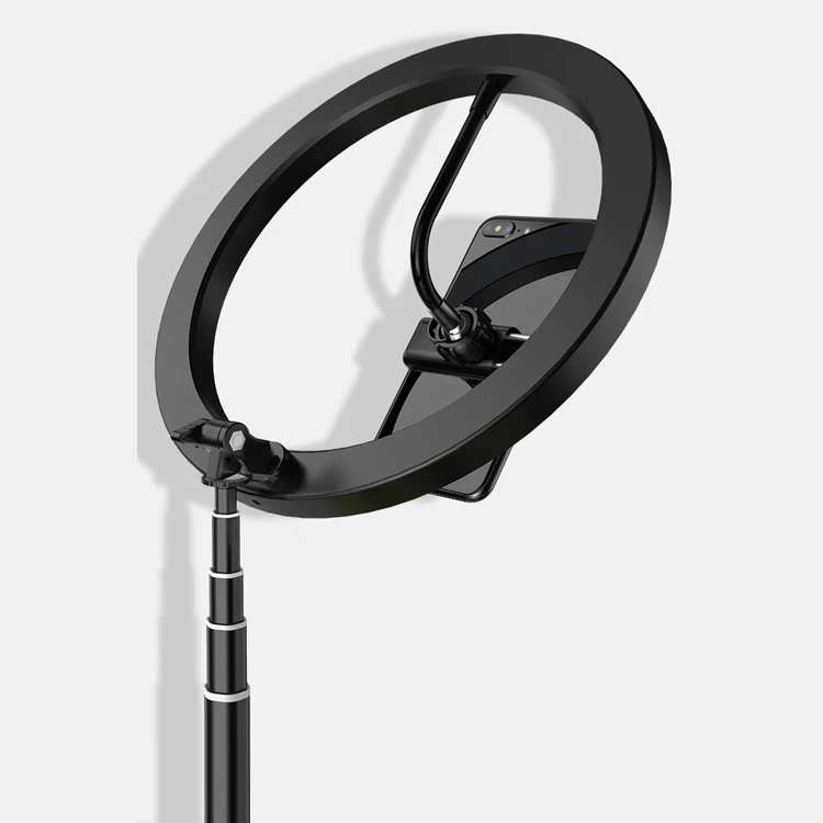 
Universal Circle LED 18 rechargeable fill selfie phone camera Ring lights with Non-slip Phone Holder 