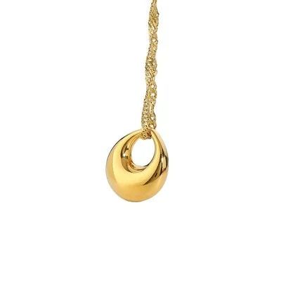  simple fashion women INS style 18K gold plated water drop pendant stainless steel