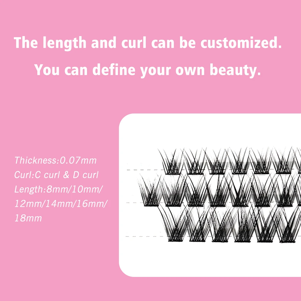 SP EYELASH Cluster Lashes C D Curl 8-18mm Mixed DIY Lash Extensions Soft Volume Individual Self Extensions Lashes Natural Look