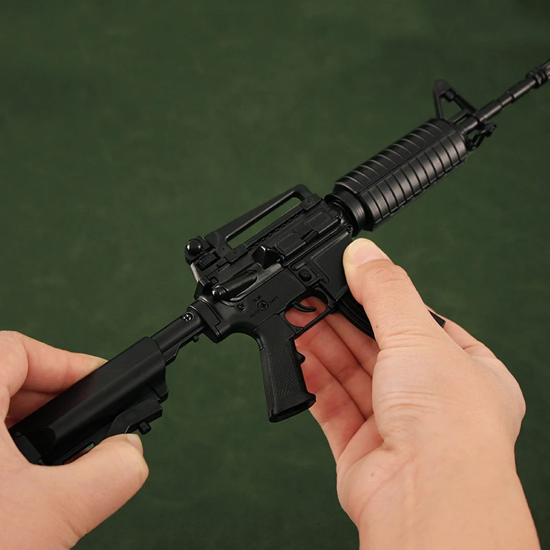 Tiktok лидер продаж модель игрушечного пистолета темно-синяя карабина орнамент M4A1 AR15 черная 1:3 металлическая безопасный пистолет игрушка