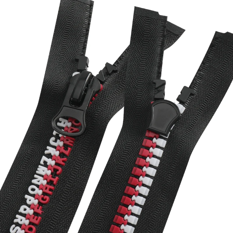 OCO New Design Custom Word Zipper With Letter Plastic Zipper And Arabic Alphabet Zipper Use For Clothing