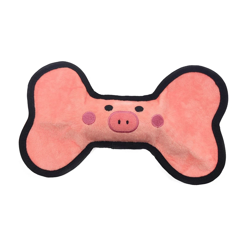 Lovely Pink pig Animal Bite Interactive Pet Puppy  Squeaky Plush Squeeze Dog Sounding Toys For Chewing