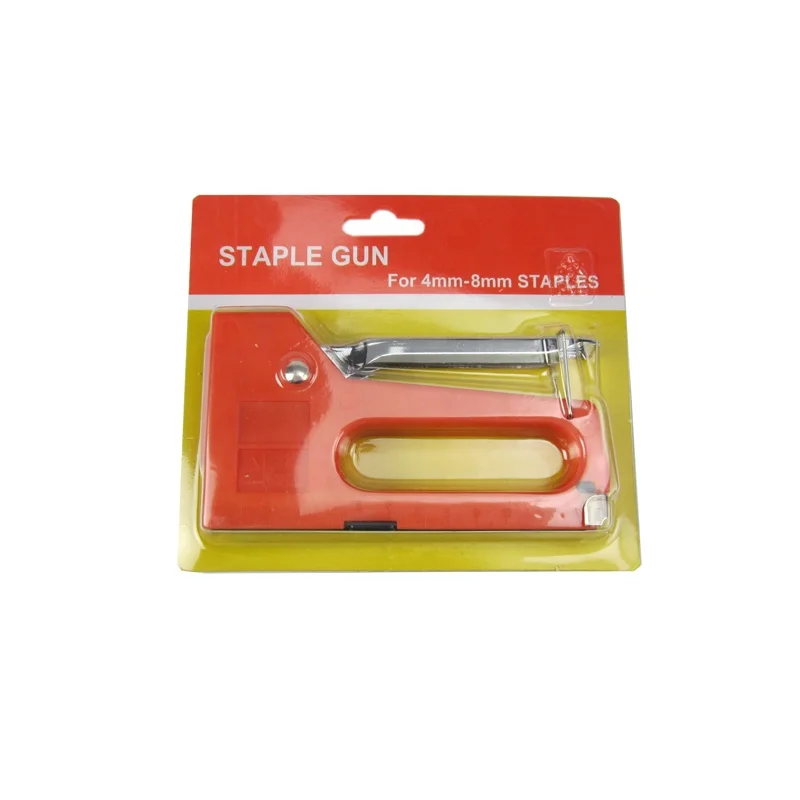 Plastic material cheapest price promotion manual stapler gun tacker for 4mm-8mm stapler nail gun with ruler