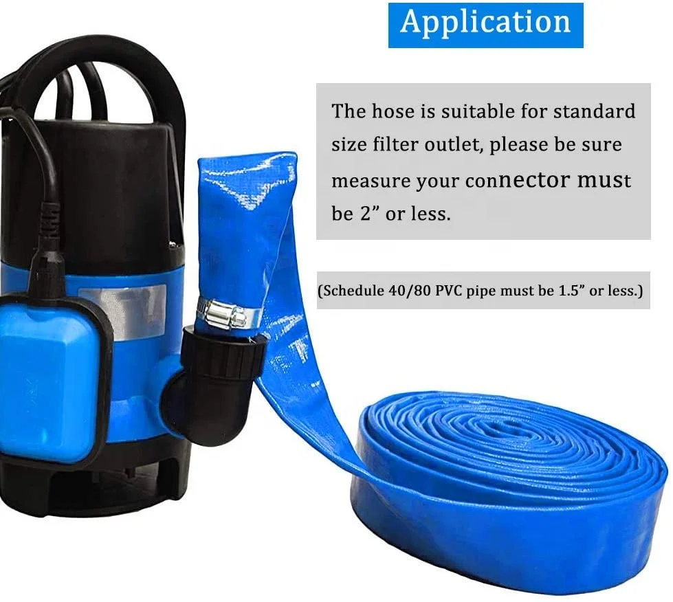 Agricultural Irrigation 2 Inch PVC Layflat Hose Water Pump Hose with Connections