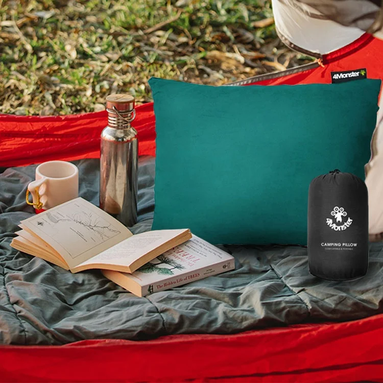 Outdoor Compressible Memory Foam Travel Pillow Portable neck pillow for Hiking or camping