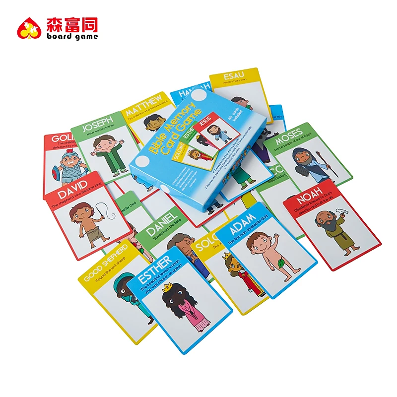 Custom Printing Card Games Maker Double Box Bible Memory Card Game Matching For Family Children