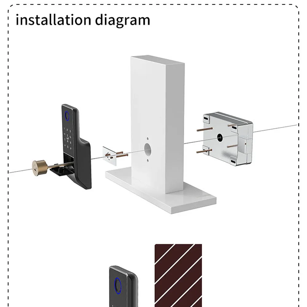 WiFi Tuya Smart Life App Electric Digital Fingerprint Rim Door Lock For Outdoor Gate Entrance Door