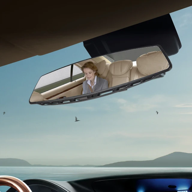 Universal Truck Cars Inside Panoramic Blue Glass Anti Glare Rearview Mirror