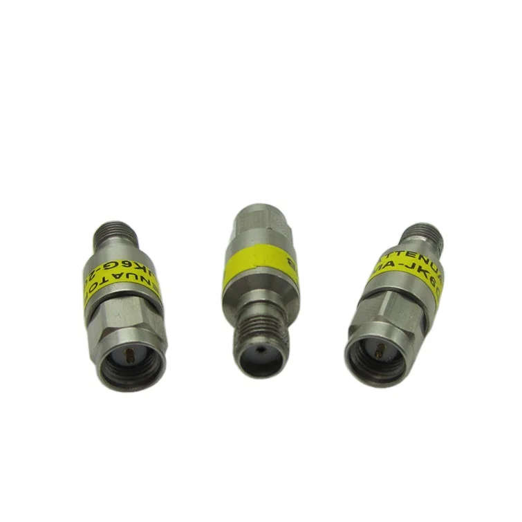 High quality full brass RF Coaxial SMA female to sma male attenuator DC-6G 2-5W 2/3/5/6/30 dB connector
