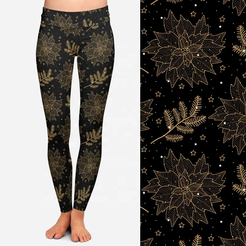 92 polyester 8 spandex leggings high waist milky soft sublimation printed red white candies Christmas leggings for women