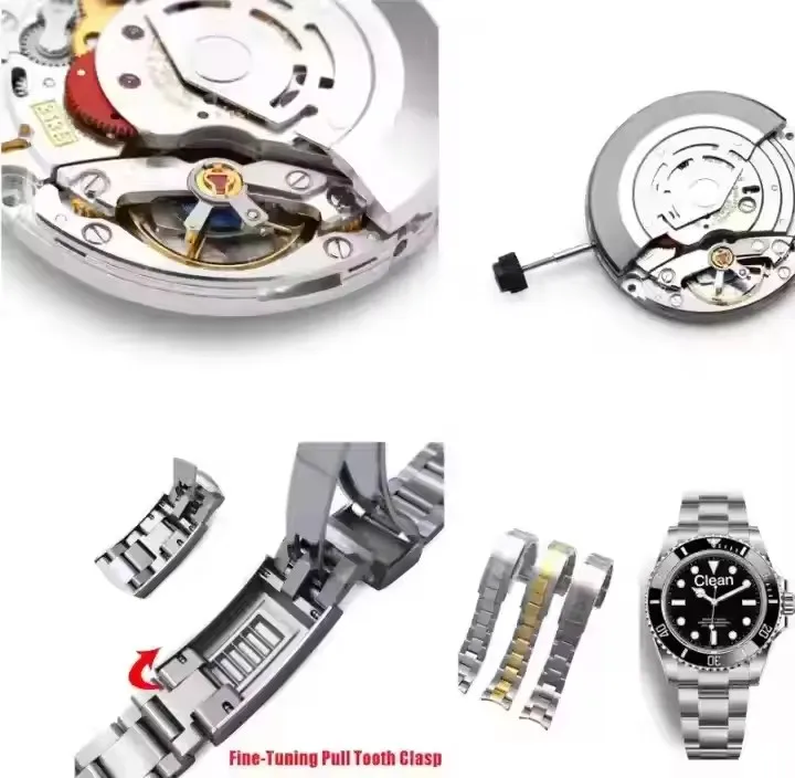 5A Quality GMT II Custom Logo 3ATM Waterproof Automatic Diver Dive Mechanical Man Mens 40mm Calendar Watch Wristwatches Case Men