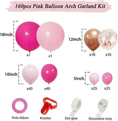 Metallic Rose Gold Confetti Balloons Macaron Blush Nude Pink Balloon Garland Kit