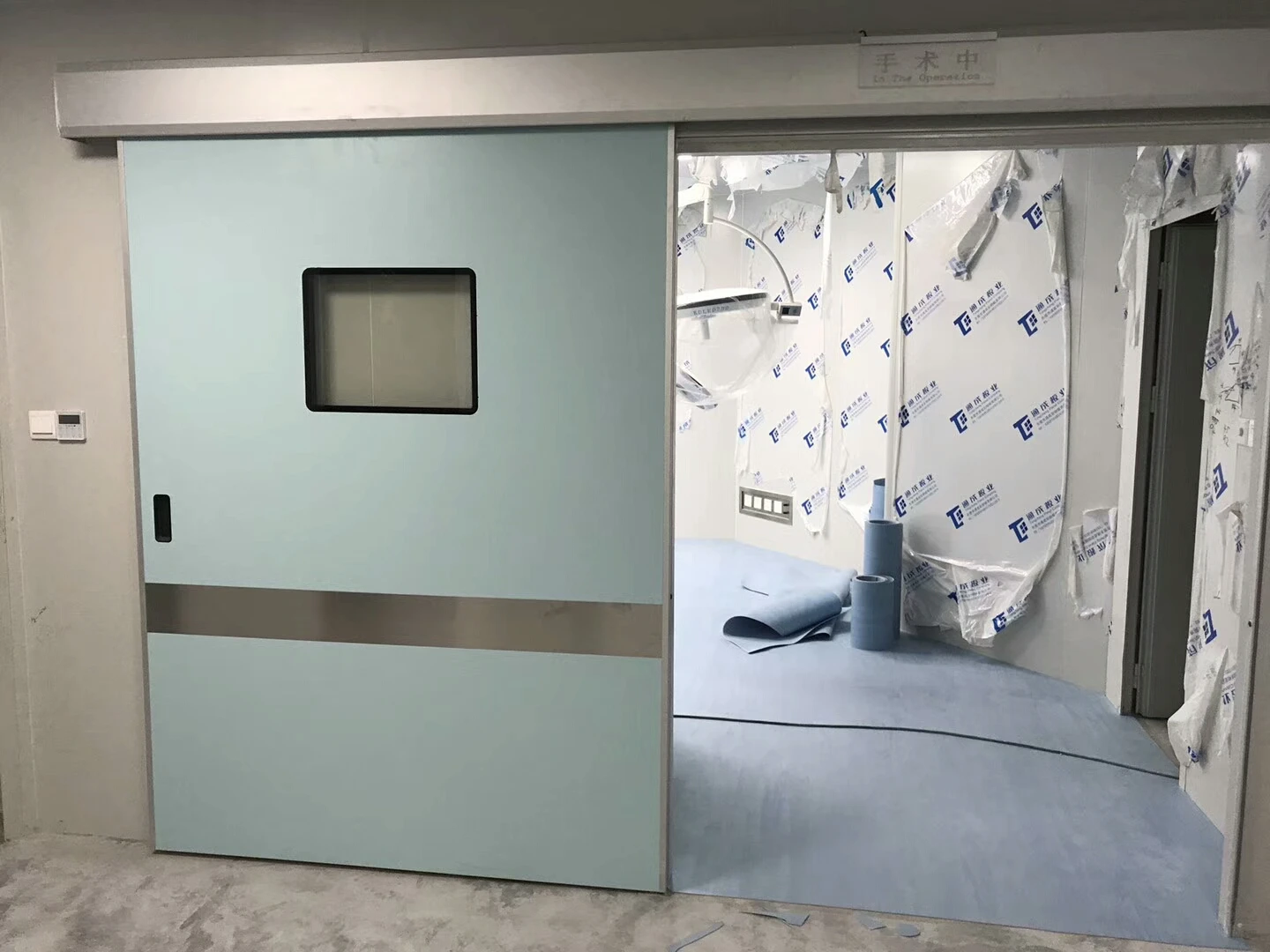 Hermetical Automatic Hospital ICU Sliding Door 304 Stainless Steel Medical Glass Airtight