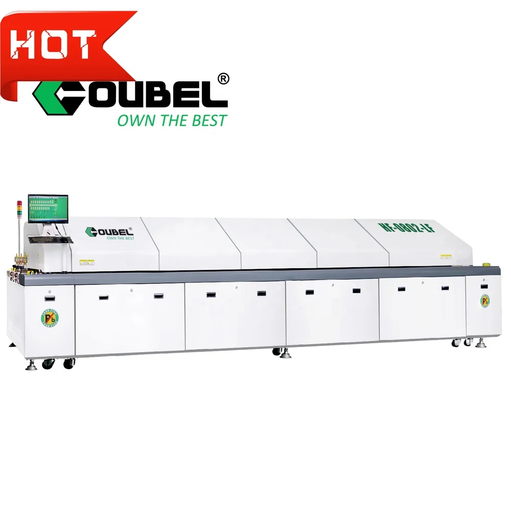 Power saving hot air reflow soldering system SMT PCB 8 zones reflow oven machine with chain conveyor