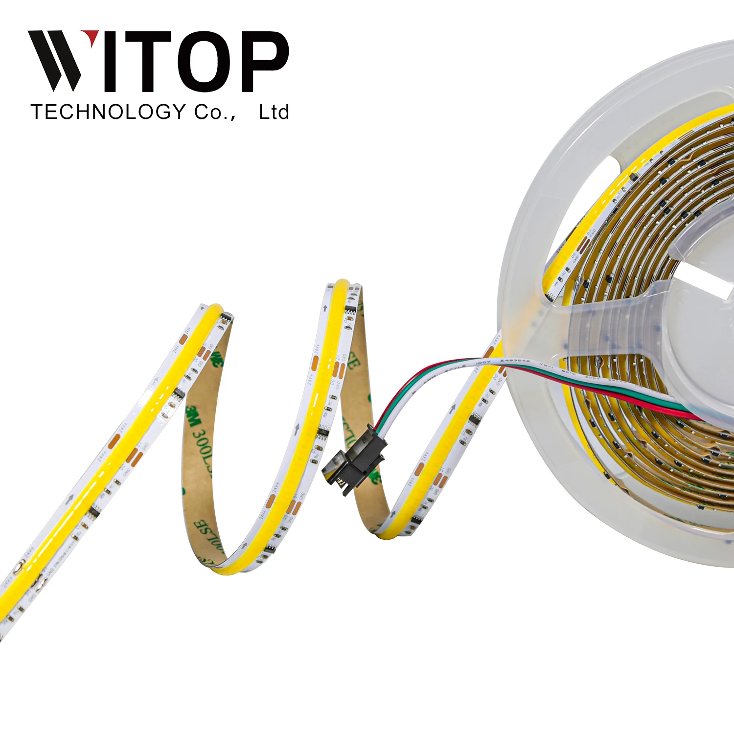 New Arrival 12V 24V 2700k-6500k 576LEDS/M Chips No Lighting Dot COB LED Strip